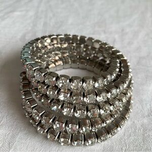 Vintage Clear Rhinestone Twist Stretch Bracelet